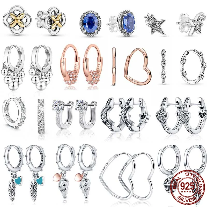 Silber Ohrringe Echt 925 Sterling Silber Asymmetrische Herz Hoop Ohrringe für Frauen Mode Silber Ohrring Schmuck Geschenk