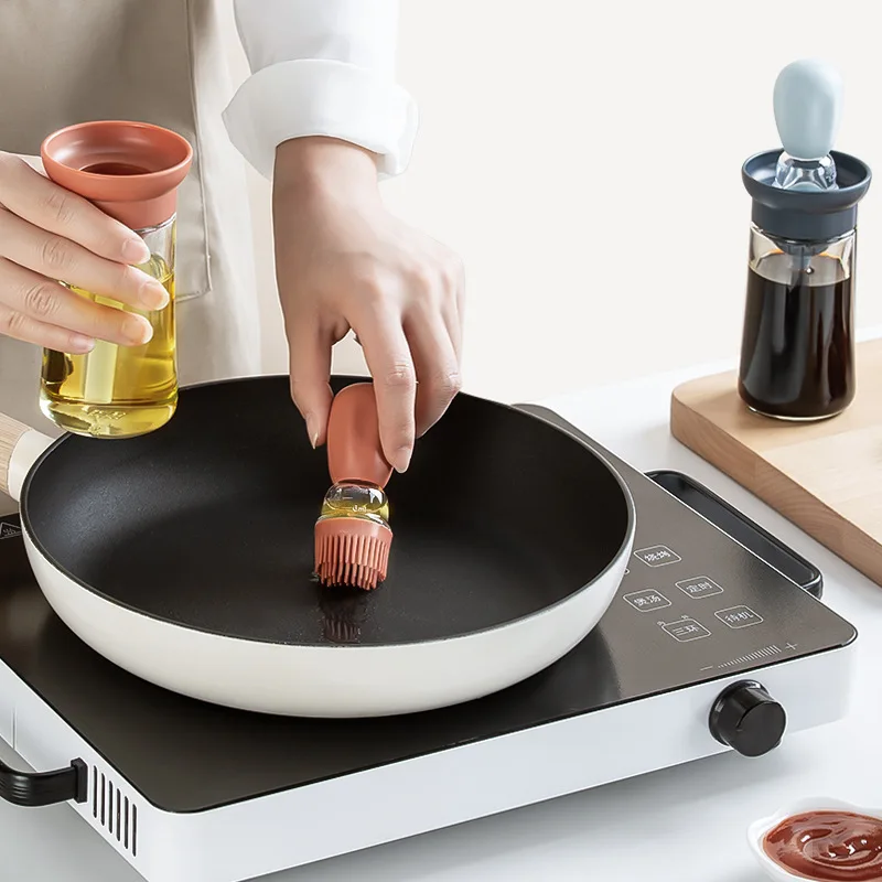 Silikon Fırça Yağ Cruet Şişe hamur işi fırçası Barbekü pişirme ızgarası Mutfak Roman mutfak düzenleyici Aksesuarları Gadget Setleri