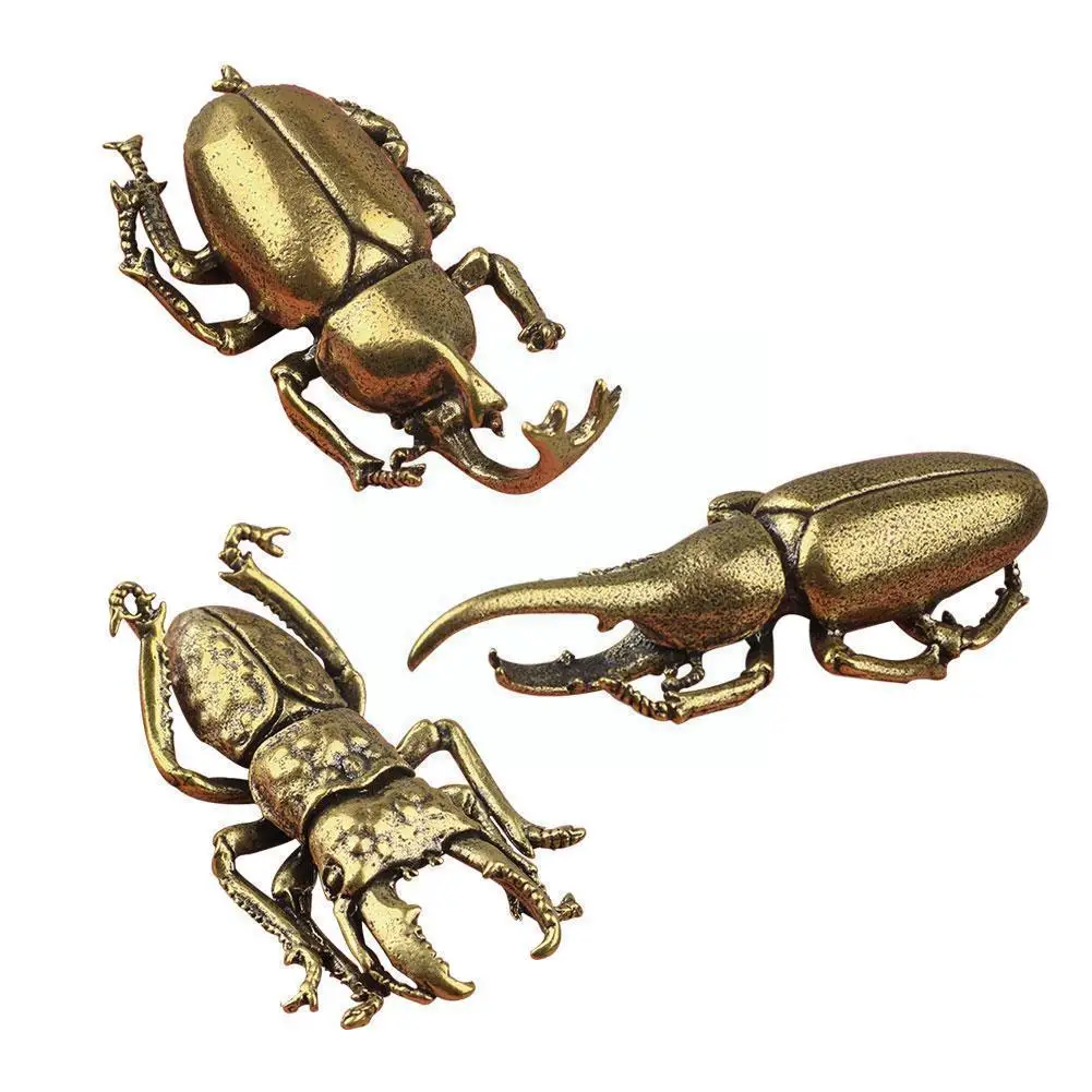 Simülasyon Böcekler Figürler Minyatürleri Böcek Katı Pirinç Süsler Böceği Saksı Çay Aksesuarları Metal Pet Süslemeleri Stat