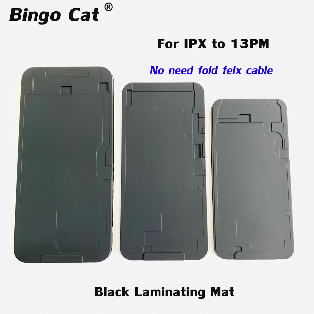 Siyah Kauçuk Paspas Flex Kablo İle Uzay OCA Laminasyon Kalıp Mat LCD Ekran Yenilemek Pad iPhone 11 13 12 pro max mini Onarım