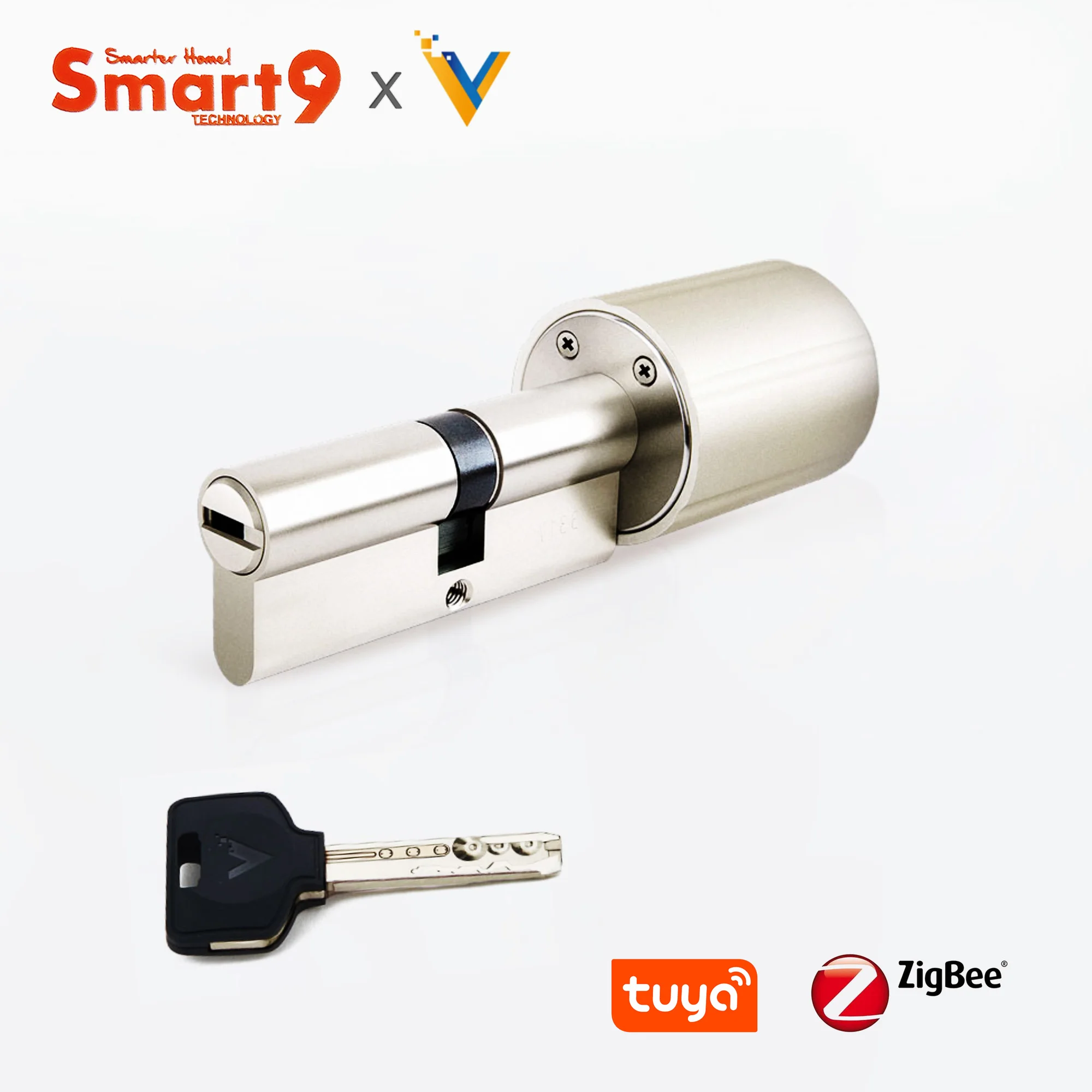 Smart9 ZigBee Akıllı Kilit Çekirdek Silindir ile Çalışan Tuya ZigBee Hub, Akülü Ve Çip şifreli Anahtarlar Powered by TuYa