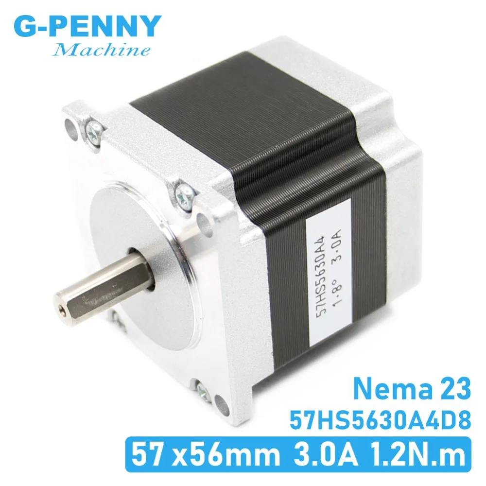Step motor 57x56 D = 8mm NEMA23 4 teller 3A 1.26 N. m step motor 180Oz-in NEMA 23 CNC gravür freze makinesi için 3D yazıcı