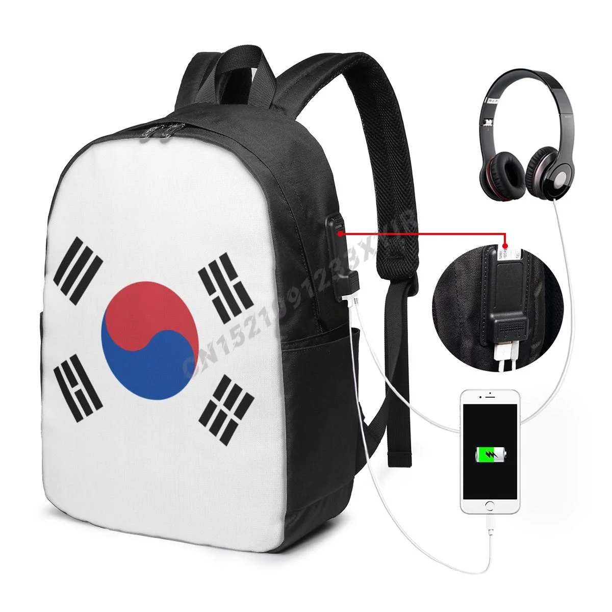Sırt çantası Güney Kore Bayrağı Güney Kore Ülke Haritası BU BENİM DNA Fanlar Öğrenci Schoolbag Seyahat Rahat Dizüstü Sırt Çantası Unisex