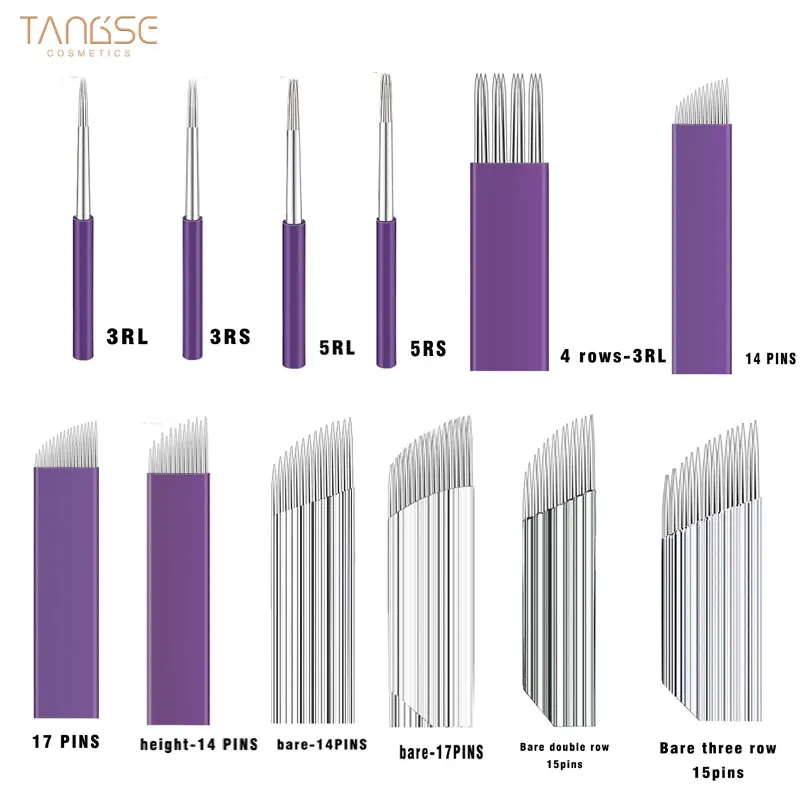 TANGSE 20 adet Microblading İğneler Kalıcı makyaj Tebori Bıçakları Manuel Kaşları Dövme Iğne 3D Nakış dövme malzemeleri