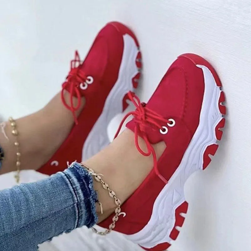 Tenis Sneakers Kadın platform ayakkabılar Yüksek Kaliteli Kadın Dantel-Up rahat ayakkabılar Konfor Kaymaz Düz Loafer'lar spor ayakkabı Zapatos
