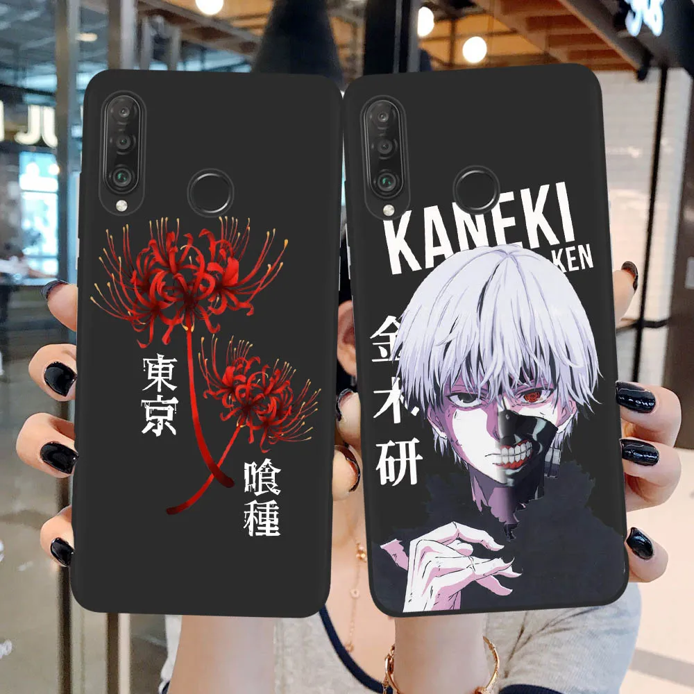 Tokyo Ghoul Kaneki Ken Anime telefon kılıfı Coque Huawei P40 Lite E P20 P30 P50 Pro Lite Mate 20 30 Lite Pro Silikon Kapak Çapa