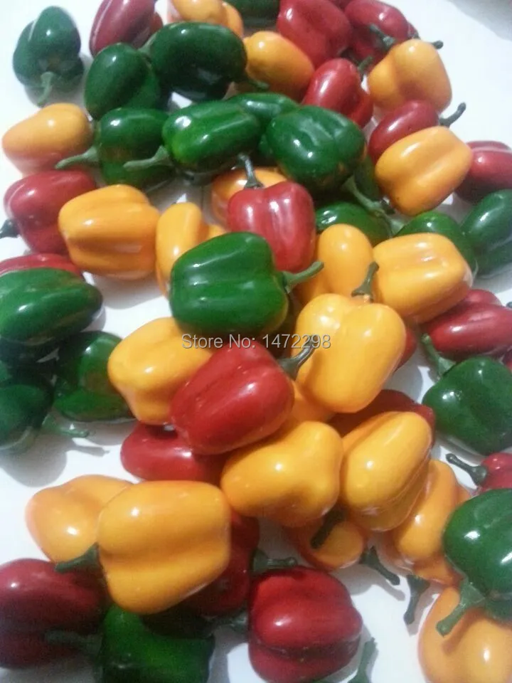 WinAqum Renkli Sahte Biber Yapay Meyve Sahte Sıcak Peper Gıda Ev Mutfak Parti Dekor 50 adet