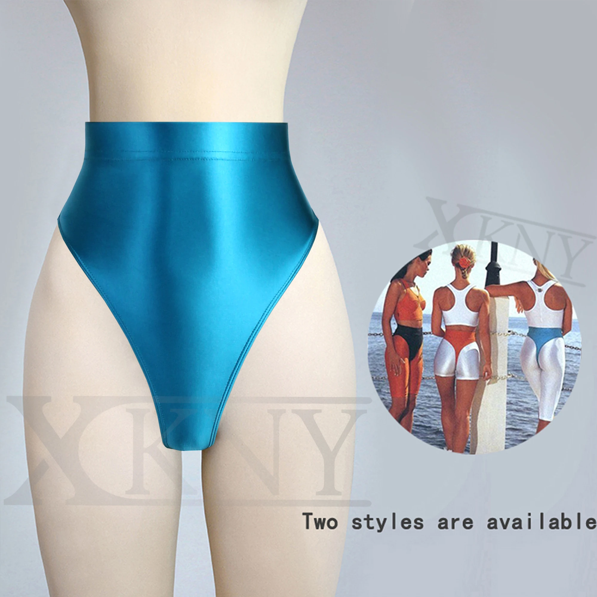 XCKNY yeni Yağlı parlak şort seksi katı parlak pantolon bikini yüksek bel seksi tayt dışında giyilebilir glossySports iç çamaşırı