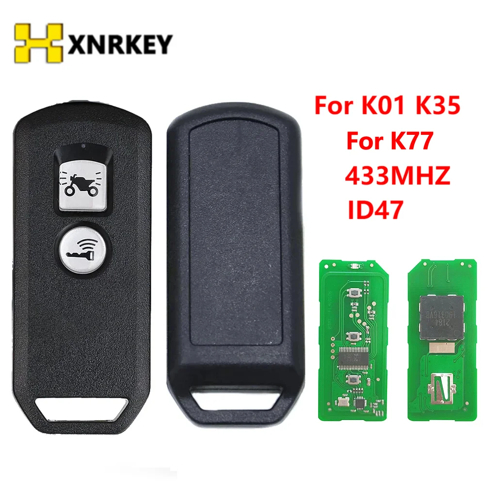 XNRKEY 433MHz ID47 Uzaktan Anahtar ve Anahtar Kabuk İçin Honda için K01 K77 K35V3 ADV SH 150 Forza 300 125 PCX150 2018 Motosiklet Scooter