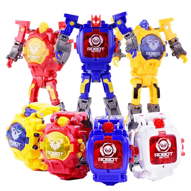 Yaratıcı Çocuk İzle Transformers elektronik saat Çocuklar Deformasyon Robot Saatler Bebek Eğitici Oyuncaklar Erkek Kız İzle Saat