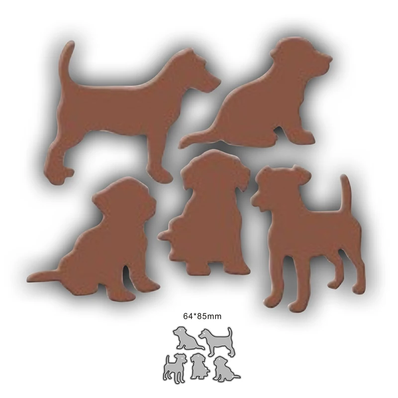Yeni Beş Küçük Köpekler Metal Kesme Die Clipbook Pullar/fotoğraf Albümü Dekoratif Kabartmalı kendi başına yap kağıdı Kartı