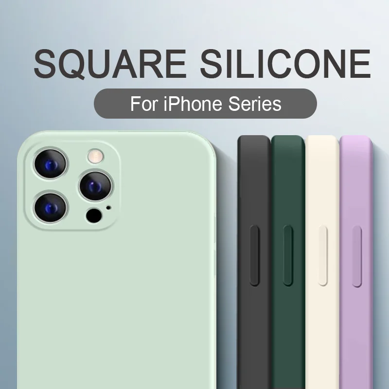 Yeni Kare Şeker Silikon Telefon Kılıfı için iPhone 13 Pro Max 12 Mini 11 11Pro X XS Max XR 7 8 Artı 6 6S SE 2020 İnce Yumuşak Kapak