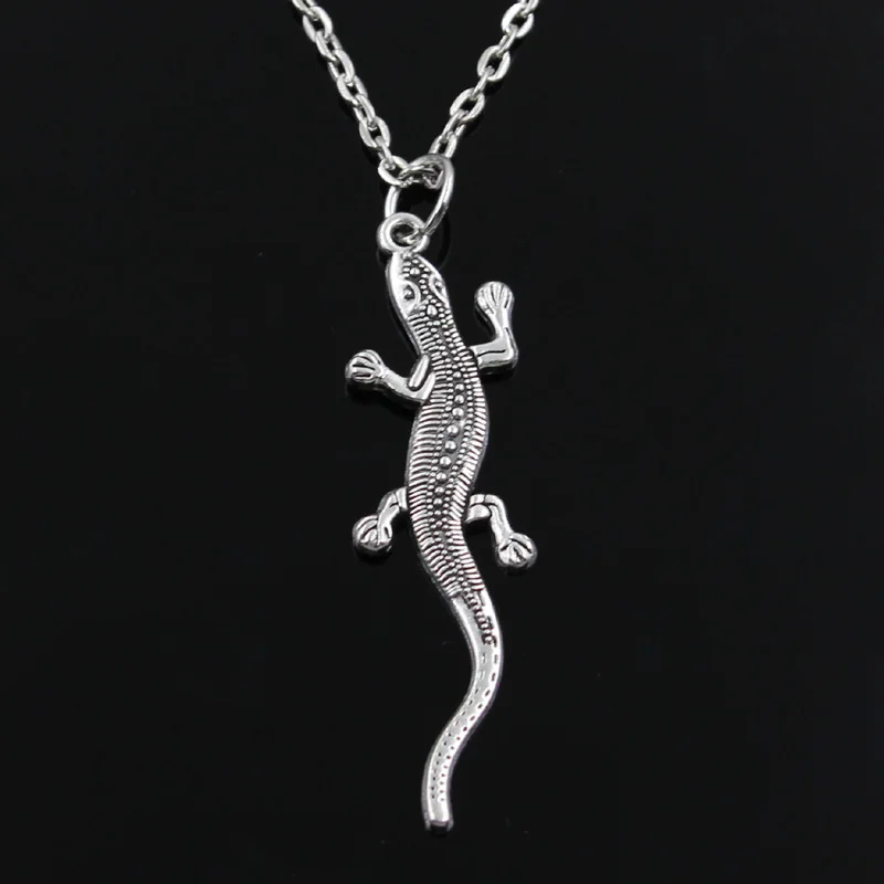 Yeni Moda Kertenkele Gecko Kolye Yuvarlak Çapraz Zincir Kısa Uzun Mens Womens Gümüş Renk Kolye Takı Hediye