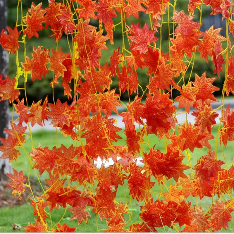 YENİ 2.3 m Yapay Sarmaşık Kırmızı Yaprak Garland Bitki Asma Sahte Akçaağaç Yaprakları Yeşillik Çiçek Düğün Ev Partisi Dekorasyon İçin Toptan