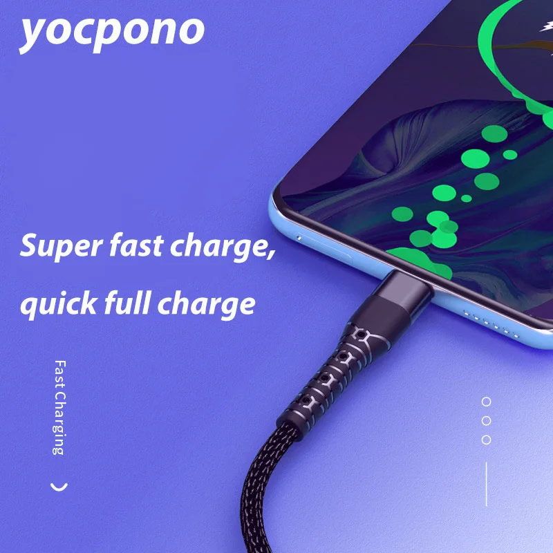 YOCPONO veri kablosu C tipi bağlantı noktası şarj kablosu Huawei Xiaomi OPPO Meizu VİVO Android telefonlar için geçerlidir