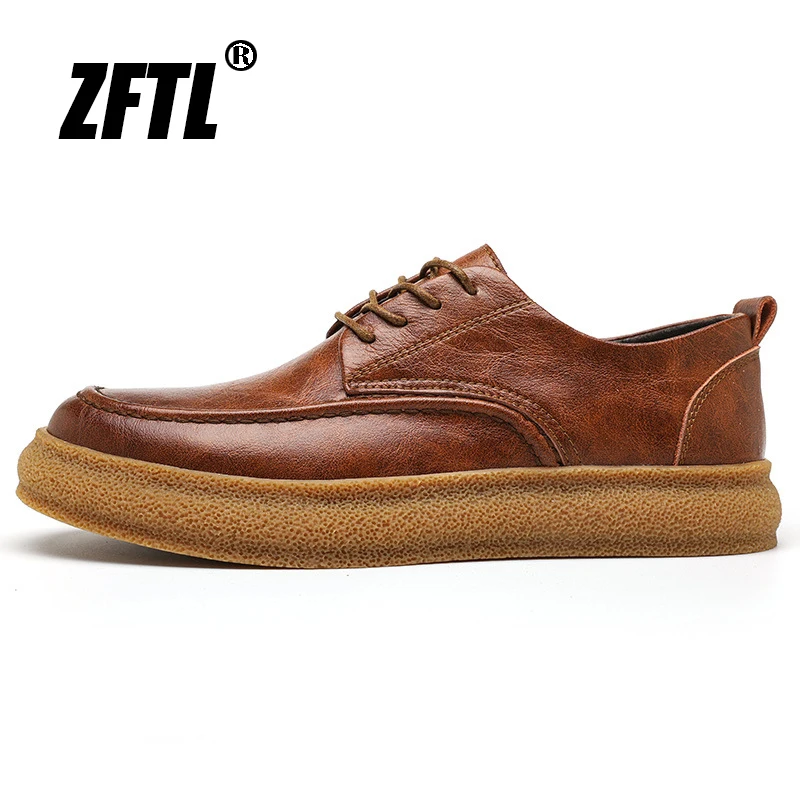 ZFTL gündelik erkek ayakkabısı Hakiki Deri lüks ayakkabı Erkek Spor ayakkabı Degrade İngiliz İş Resmi ayakkabı platform ayakkabılar Eğlence