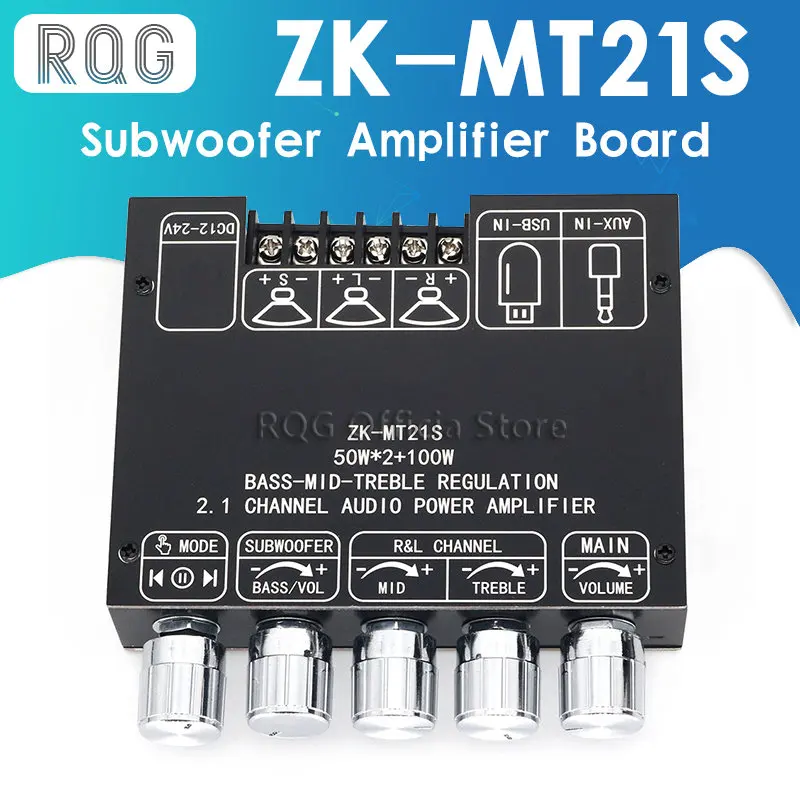 ZK-MT21S 2.1 Kanal Bluetooth 5.1 Subwoofer Amplifikatör devre kartı modülü 50WX2 + 100W Güç Ses Stereo Amplifikatör Kurulu
