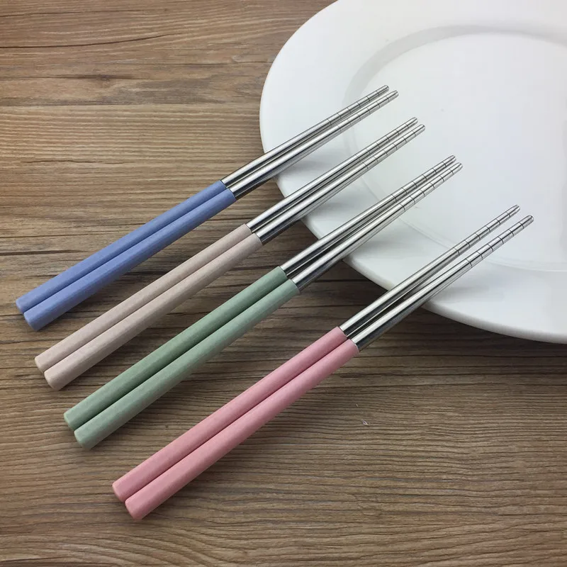Çin Metal Çubuklarını 304 paslanmaz çelik çubuklar Taşınabilir Seyahat Çubuklarını Yeniden Kullanılabilir yemek çubukları Suşi Hashi