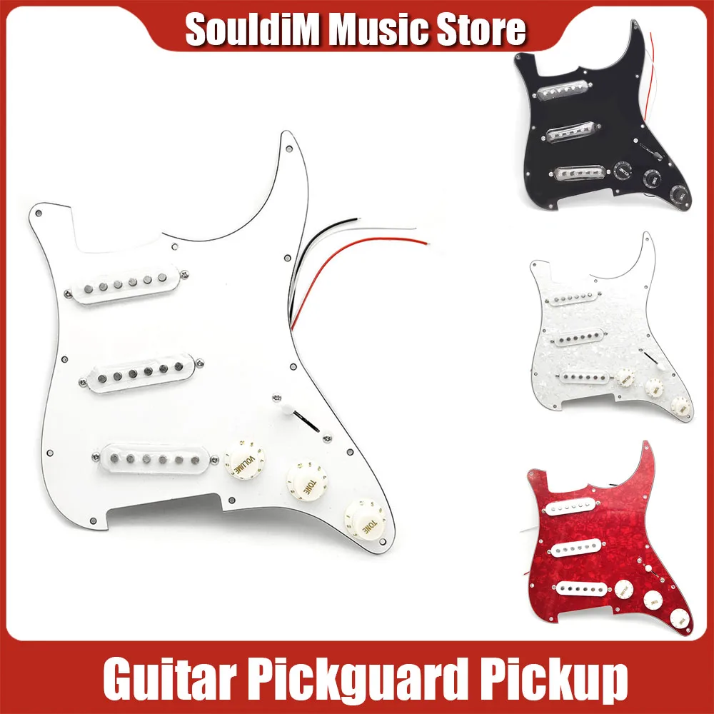 Çok Renkli Pickguard Elektro Gitar Pickguard ve Siyah SSS Yüklü Kablolu scratchplate Meclisi