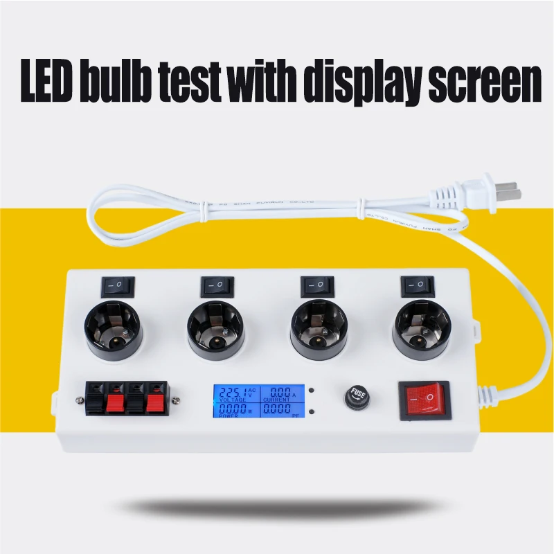 Çoklu Arayüz LED Ampul Testi 4 Port E27 Duy AC ve DC Metre Ekran Hızlı Test LED Çok fonksiyonlu Lampstand