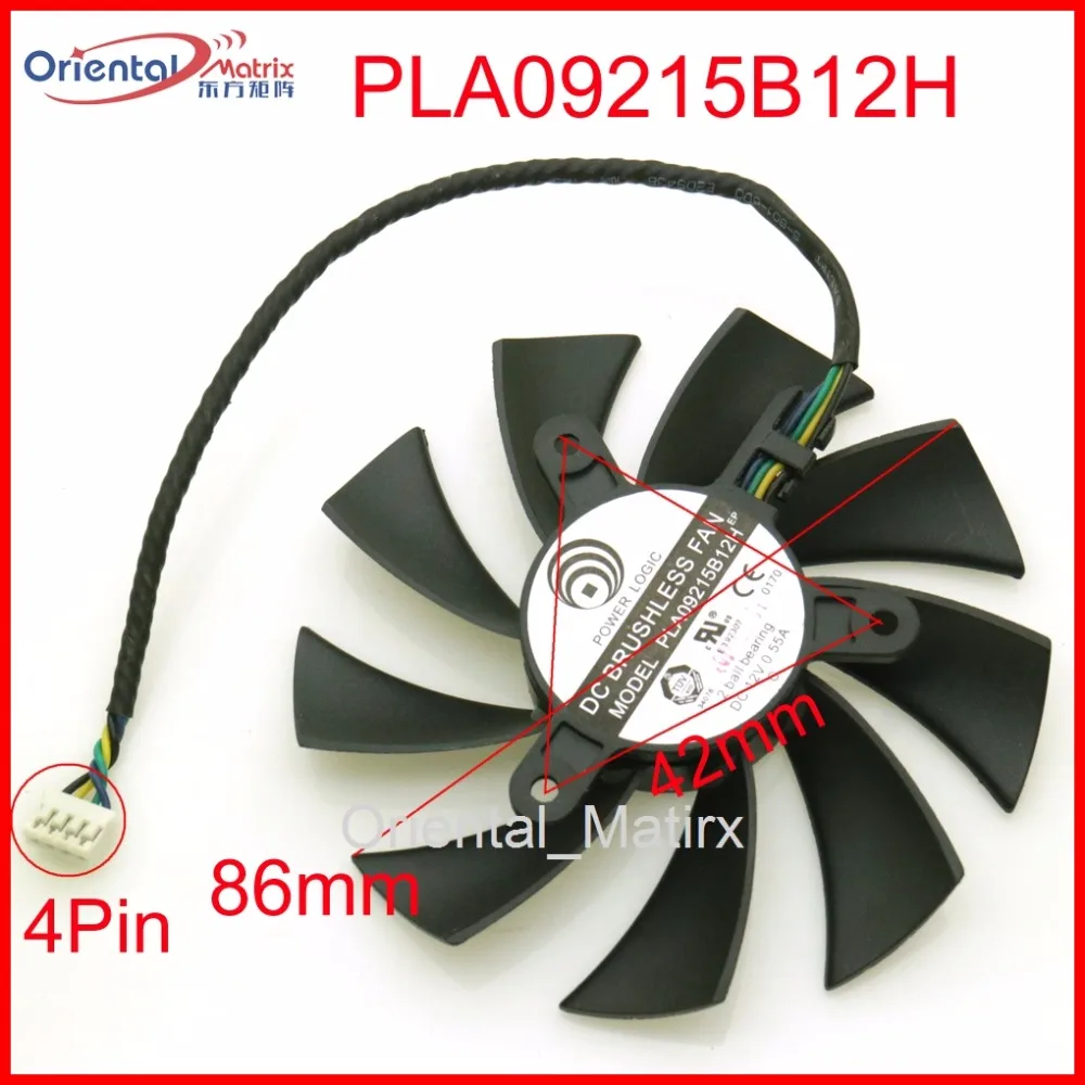 Ücretsiz Kargo PLA09215B12H 12 V 0.55 A 86mm 42*42*42mm 4 Tel 4Pin VGA Fan Grafik Kartı Soğutma Fanı