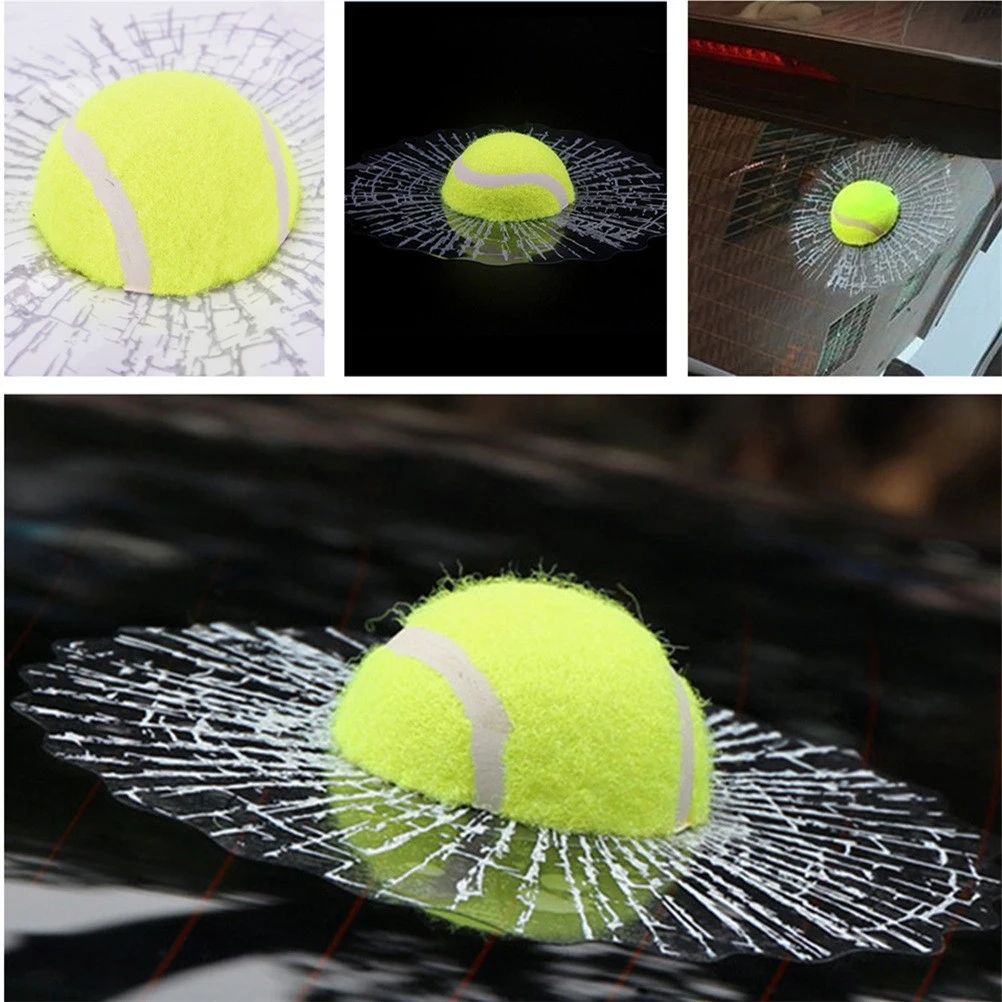 Şekillendirme Topu Vurur Araba Vücut Pencere Sticker 3D Araba Çıkartmalar Kendini Yapıştırıcı Beyzbol Tenis Komik Oto Araba Çıkartma yeni aksesuarları