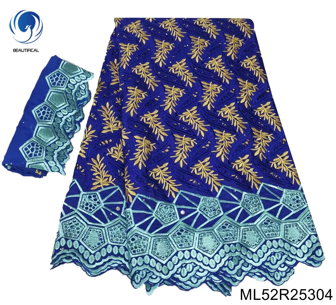 2022 İsviçre vual dantel kumaş tül ile afrika dantel işlemeli eşarp kadınlar için elbise 5 + 2 metre bebek mavi dantel kumaş ML52R253
