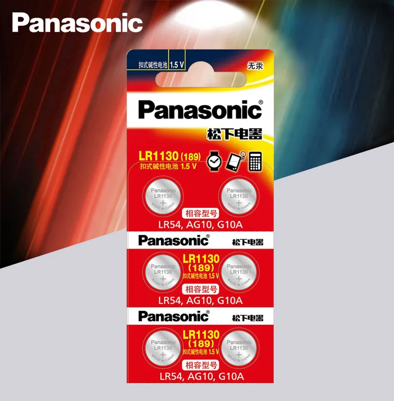 6 adet Panasonic Pil Hücresi 1.5 V AG10 LR1130 Alkalin Düğme Pil AG10 389 LR54 SR54 SR1130W 189 LR1130 Düğme Piller