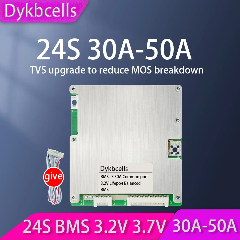 Dykbcells 3 S~ 24 S BMS Li-İon Lifepo4 Lityum Pil koruma levhası denge 30A 40A 50A 4 S 7 S 8 S 10 S 13 S 14 S 16 S 20 S 12 V 24 V