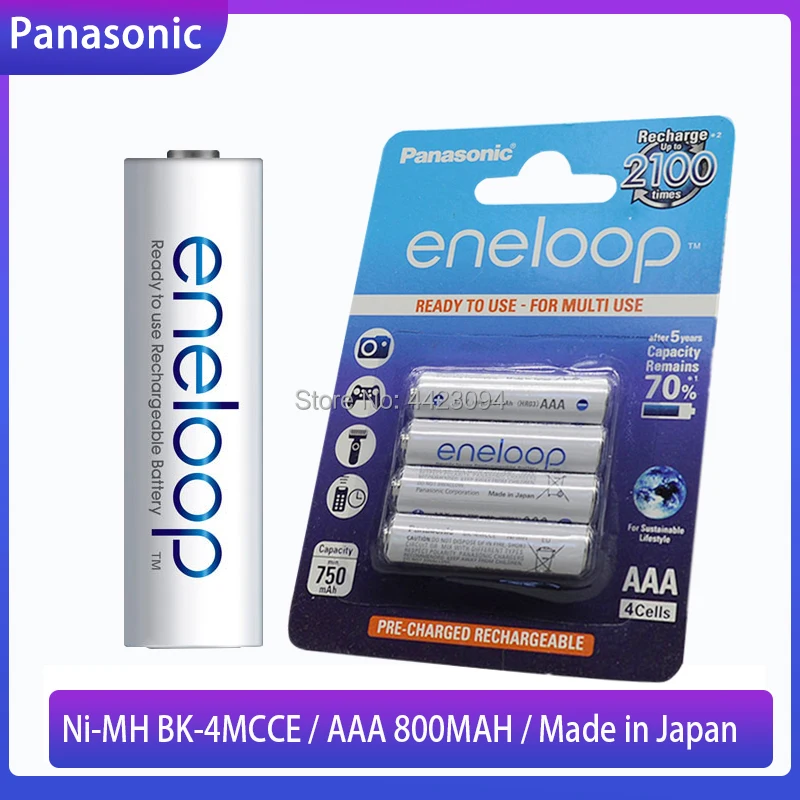Panasonic Eneloop Orijinal AAA şarj edilebilir pil 1.2 v 800mAh Ön şarjlı Ni-Mh AAA Piller için Kamera El Feneri Torch Oyuncaklar