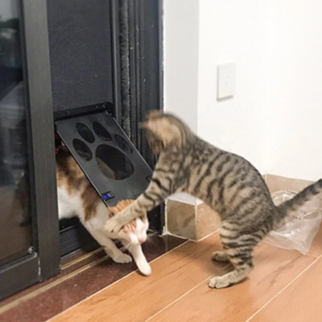 Pet Kedi Köpek Kapı Güvenli Kilitlenebilir Manyetik sineklikli kapı Köpekler Kediler Pencere Kapısı Evcil Hayvanlar İçin Serbestçe Moda Güzel Desen Kolay Kurulum