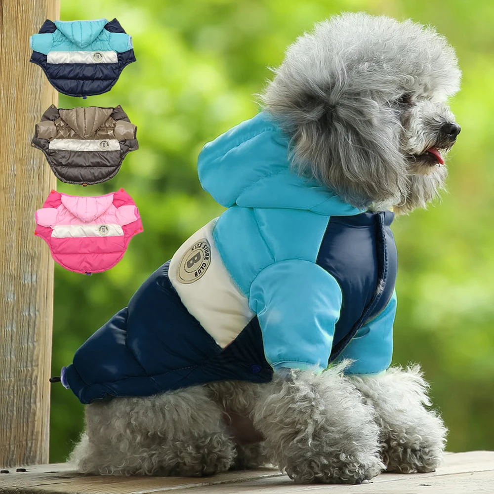 Su geçirmez Köpek Ceket Ceket Kış Köpek Giysileri Şapka İle Sıcak Pet Pamuk Mont Aşağı Ceket Küçük Orta Köpekler için Fench Bulldog